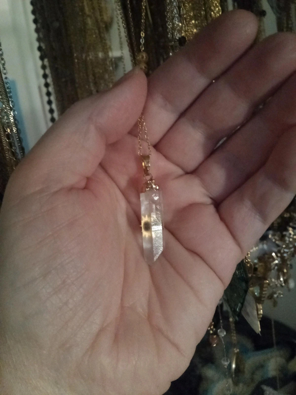 Collier cristal de quartz et soleil pierre d'obsidienne 🖤. – photo 4